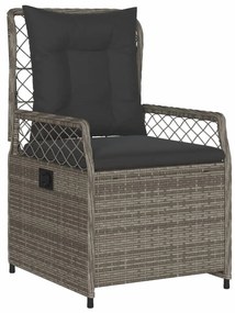 Sedie da giardino reclinabili 2 pz grigio polyrattan