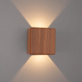 Brilagi - Applique da esterno a LED DOUBLERAY LED/6W/230V finitura effetto legno IP54