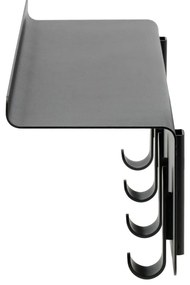 Attaccapanni da parete nero in acciaio con scaffale 11,5 cm A-Hallway – Zone