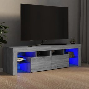 Mobile porta tv con luci led grigio sonoma 140x36,5x40 cm