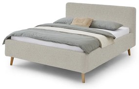 Letto matrimoniale imbottito beige con contenitore con rete inclusa 180x200 cm Mattis – Meise Möbel