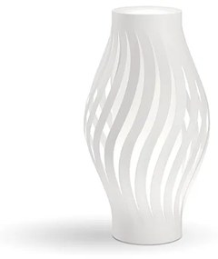 Lampada Da Tavolo Moderna 1 Luce Helios In Polilux Bianco H40 Made In Italy
