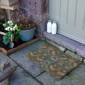 Zerbino in fibra di cocco 60x90 cm William Morris Strawberry Thief - Artsy Doormats