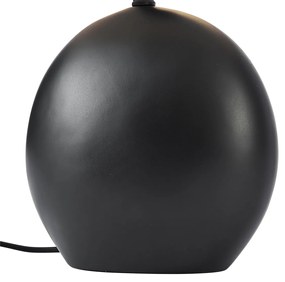 Lampada da tavolo Japandi nera con paralume in lino - Timo