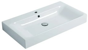 Lavabo sospeso rettangolare Cento 80cm H 10 x P 45 cm in ceramica bianco