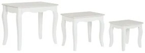 Set di 3 tavoli DKD Home Decor Bianco Marrone Chiaro 53 x 35 x 47 cm