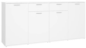 Credenza Bianca 160x36x75 cm in Legno Multistrato