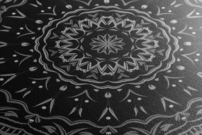 Quadro su tela – Mandala in stile vintage in bianco e nero