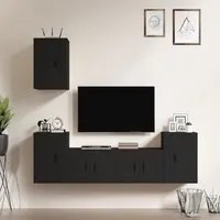 Set di Mobili Porta TV 5 pz Nero in Legno Multistrato 3188567