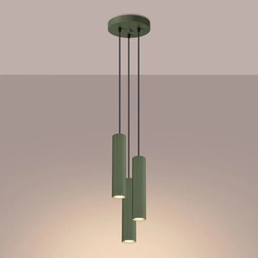 Brilagi - Lampadario a sospensione con cavo CRESTO 3xGU10/10W/230V verde