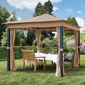 TOOLPORT Gazebo da giardino Sunset Premium ocra, 3x3m - (300045)