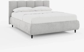 ARKAM letto imbottito con vano contenitore e testiera a lavorazione verticale - design shabby chic in tessuto certificato Oeko-Tex®