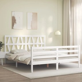 Giroletto con Testiera Bianco King Size in Legno Massello