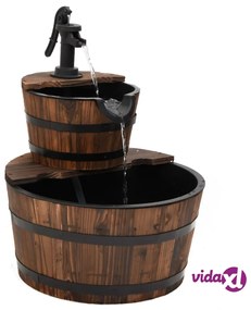 vidaXL Fontana d'Acqua con Pompa 44,5x44,5x58 cm Legno Massello Abete