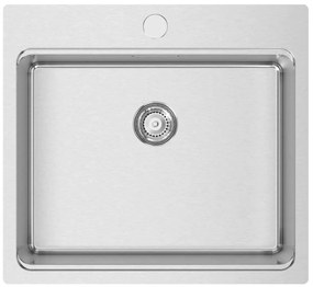 Lavello semincasso 1 vasca RODI Una 57 inox L 50.5 x L 55 x P 20 cm argento