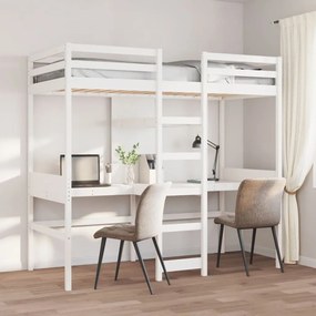 Giroletto Soppalco Senza Materasso Bianco 80x200cm Legno Pino /