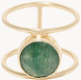 Anello placcato in oro con avventurina Nicole