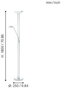 Eglo 93875 - Lampada LED dimmerabile BAYA 1 LED/20W + LED/2,5W cromo lucido