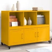 Credenza Giallo Senape 100,5x39x72 cm Acciaio Laminato a Freddo 846737