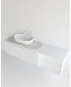 Top per lavabo KIMONO MADERO L 114 x H 2 x P 43 cm grigio chiaro pietra, lucido