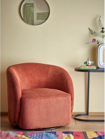Poltrona in velluto a coste arancione Pradi - Bloomingville
