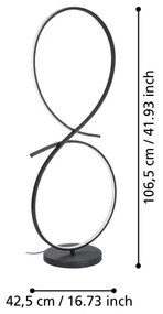 Eglo 901271 - Lampada LED da terra SERPINS LED/20W/230V 3000K nero