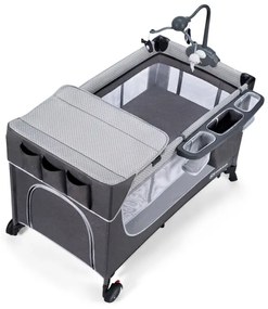 KINDERKRAFT - Lettino da viaggio LEODY grigio