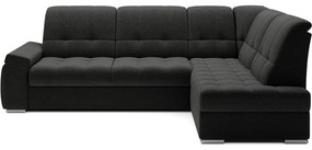 Divano angolare grigio scuro allungabile/con contenitore (con penisola a destra/a L) Sado – ELTAP