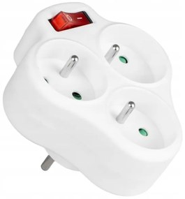 Multipresa con interruttore, 3 prese
