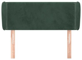 Testiera ad orecchio verde scuro 103x23x78/88 cm in velluto