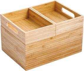 Organizer da bagno di colore naturale in bambù per cosmetici Isalys – MSV