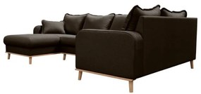 Divano angolare nero (angolo sinistro) Beata - Ropez