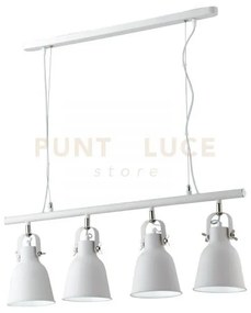 Lampadario a sospensione legend bianca e nickel 4 luci attacco e27 ...