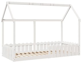 Giroletto casetta bambini bianco 90x200 cm legno massello pino