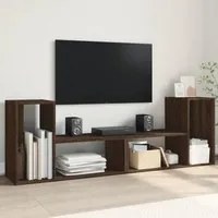 Mobili TV 2 pz Rovere Marrone 75x30x50 cm in Legno Multistrato 840792