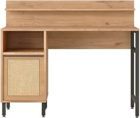 Scrivania Moderna 120 Cm Con Piedini In Ferro e Vano Contenitore Rafia Ocean