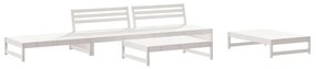 Set salotto da giardino 5 pz bianco in legno massello di pino