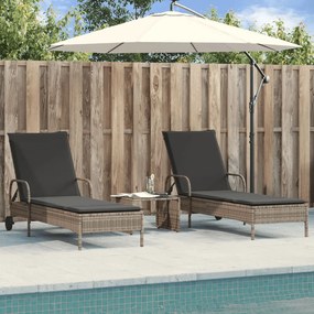 Lettini Prendisole 2 Pz Con Cuscini Grigio İn Polyrattan /