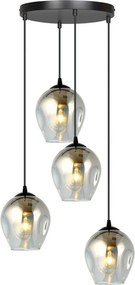 Lampadario a Sospensione ISTAR 4 PREMIUM 4xE27 in Acciaio e Vetro