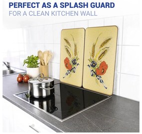 Set di 2 coperchi per stufe in vetro temperato 52x30 cm Corn-Flowers - Maximex