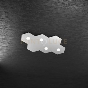 Hexagon applique-plafoniera 4 luci + 2 decorativo grigio 1142-4l2d-gr