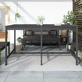 Tavolo da giardino grigio 203,5x90x110cm legno massello di pino