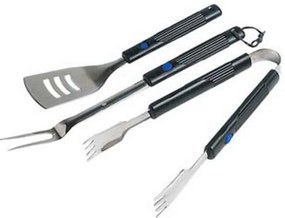 Set utensili per barbecue PZ.3 con manici allungabili in bachelite - set PZ.3