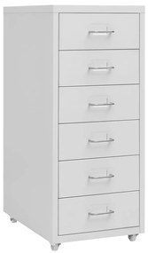 Schedario Mobile Grigio 28x41x69 Cm İn Metallo /