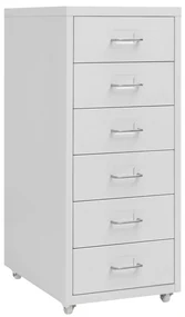 Schedario Mobile Grigio 28x41x69 Cm İn Metallo /