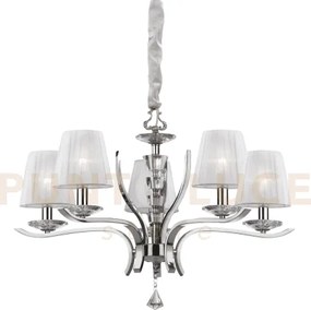 Pegaso lampadario 5 luci attacco e14 con paralume bianco finitura c...