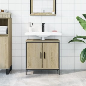 Mobile lavabo bagno rovere sonoma 60x30x60 cm legno multistrato