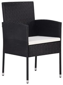 Set da pranzo da giardino 7 pz nero