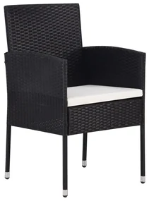 Set da pranzo da giardino 7 pz nero