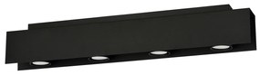 Plafoniera Moderna 4 Luci Cassiopea In Acciaio Nero